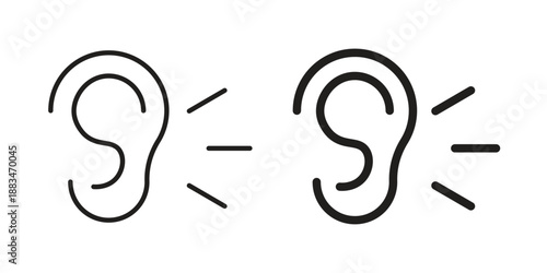 Listening icon suitable. Simple outline and solid style icon EPS10