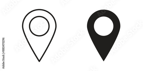 Located icon suitable. Simple outline and solid style icon EPS10