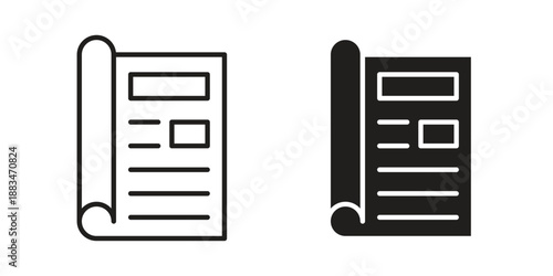 Magazines icon suitable. Simple outline and solid style icon EPS10