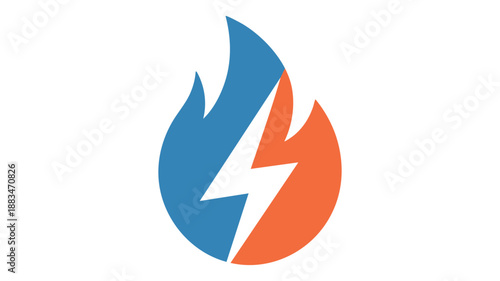 Dynamic lightning flame logo design