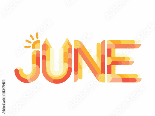 June A Colorful and Vibrant Typography Design with a Sun Symbol