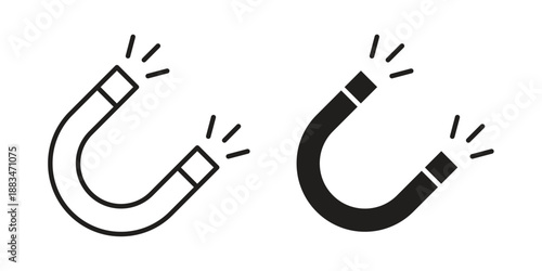 Magnet icon suitable. Simple outline and solid style icon EPS10