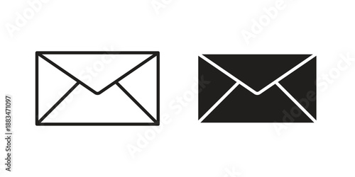 Mail icon suitable. Simple outline and solid style icon EPS10