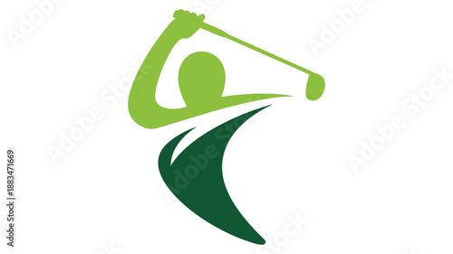 Dynamic golfer swinging vector illustration