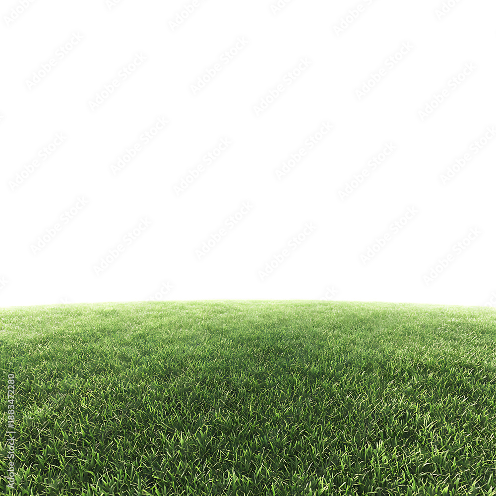 Fototapeta premium Lush green meadow isolated on transparent background
