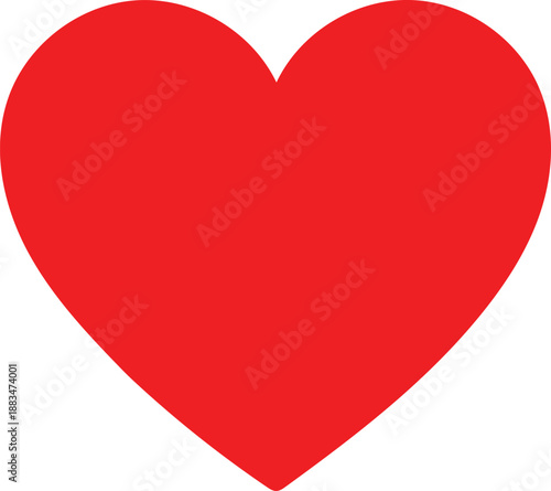 a vibrant red heart shape illustration with a modern and clean design aesthetic
