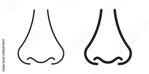 Nose icon suitable. Simple outline and solid style icon EPS10