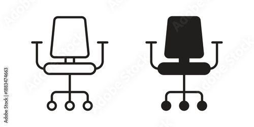 Office chair icon suitable. Simple outline and solid style icon EPS10