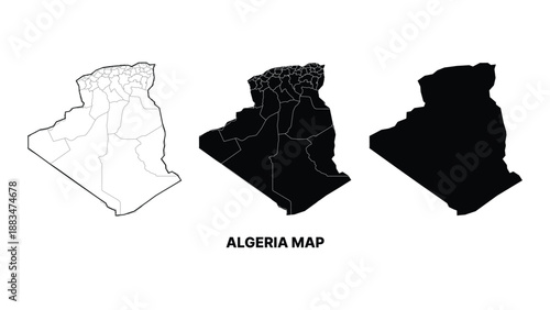 Algeria map vector illustration