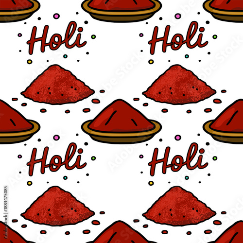 Seamless Holi powder pattern vector illustration with colorful dots