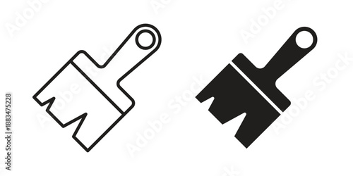 Paint brush icon suitable. Simple outline and solid style icon EPS10