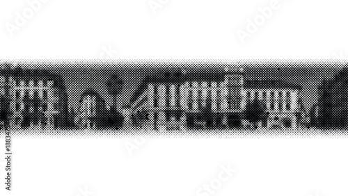 old european town architecture with historic buildings and trees  cityscape