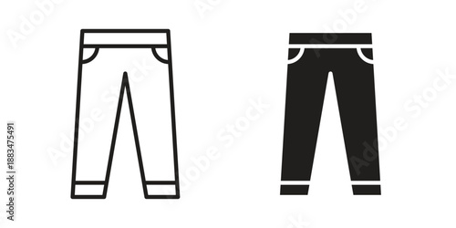 Pants icon suitable. Simple outline and solid style icon EPS10