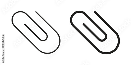 Paperclip icon suitable. Simple outline and solid style icon EPS10