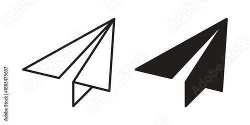 Paper plane icon suitable. Simple outline and solid style icon EPS10