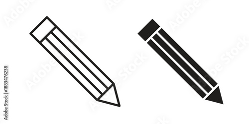 Pencil icon suitable. Simple outline and solid style icon EPS10
