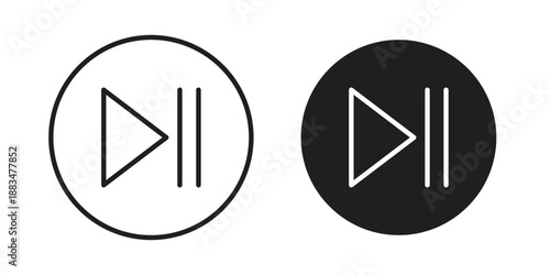 Play pause icon suitable. Simple outline and solid style icon EPS10