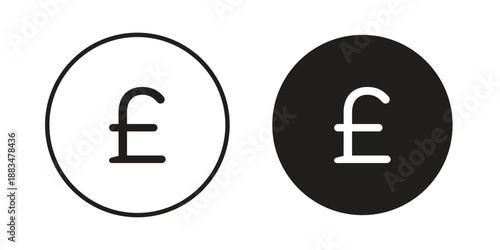 Pound icon suitable. Simple outline and solid style icon EPS10