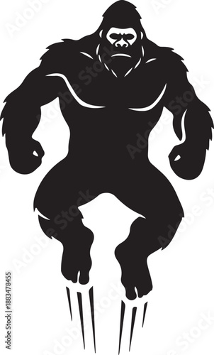 Bigfoot Silhouette Vector – Sasquatch Cryptid Black Icon for Logo & T-Shirt Design