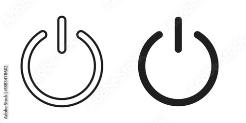 Power button icon suitable. Simple outline and solid style icon EPS10
