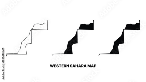 Western sahara outline map vector