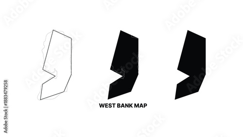 West bank map silhouette