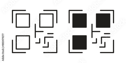 QR code icon suitable. Simple outline and solid style icon EPS10