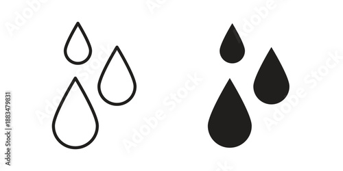 Raindrops icon suitable. Simple outline and solid style icon EPS10