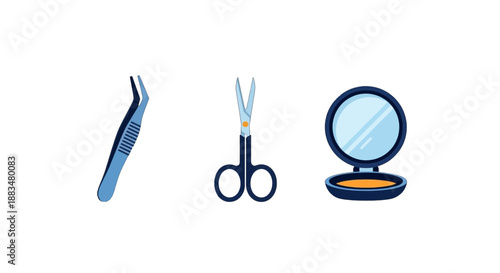 Nail care tools nail clippers scissors and tweezers with makeup mirror for grooming and beauty routine