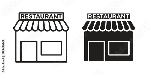 Restaurant icon suitable. Simple outline and solid style icon EPS10