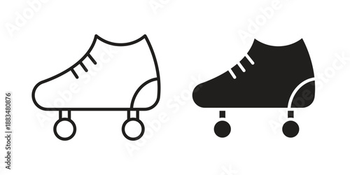 Roller skates icon suitable. Simple outline and solid style icon EPS10