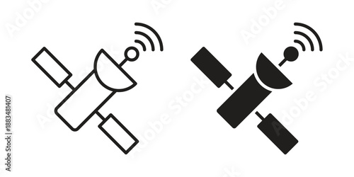 Satellite icon suitable. Simple outline and solid style icon EPS10