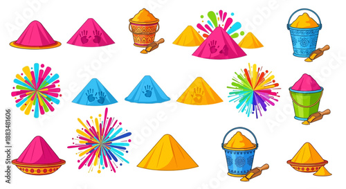 Vibrant Beach Scene with Buckets and Cones