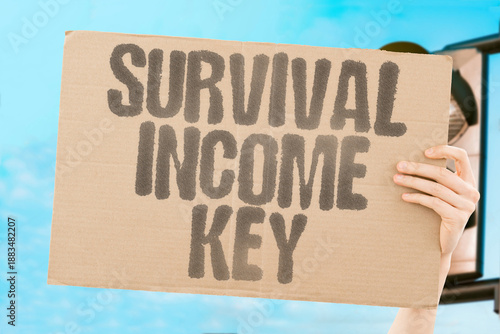 Obraz na plátně "Survival Income Key" Essential earnings ensure existence