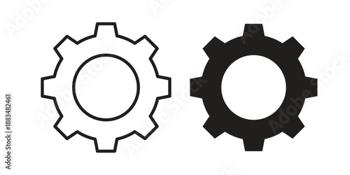 Settings icon suitable. Simple outline and solid style icon EPS10