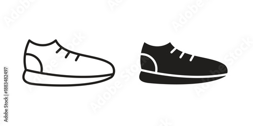 Shoes icon suitable. Simple outline and solid style icon EPS10