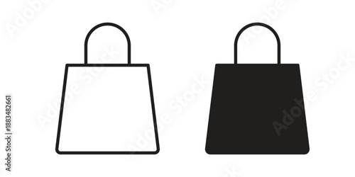 Shopping bag icon suitable. Simple outline and solid style icon EPS10