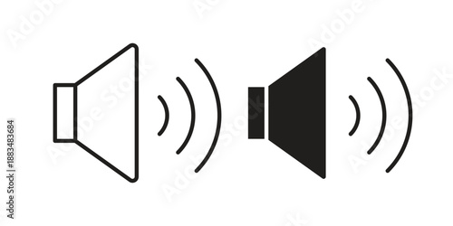 Speaker icon suitable. Simple outline and solid style icon EPS10