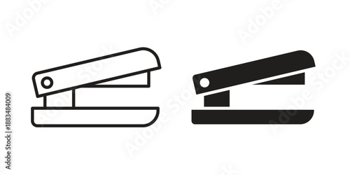 Stapler icon suitable. Simple outline and solid style icon EPS10