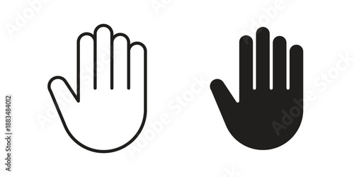 Stop icon suitable. Simple outline and solid style icon EPS10