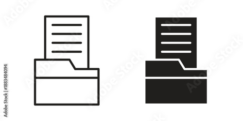 Store files icon suitable. Simple outline and solid style icon EPS10