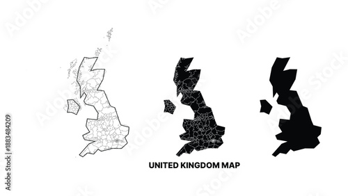 United kingdom map illustrations