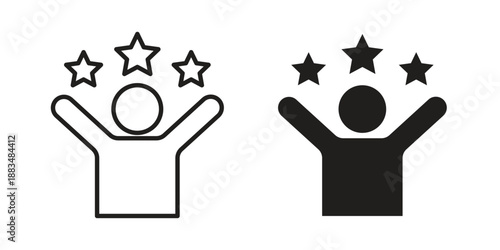 Success icon suitable. Simple outline and solid style icon EPS10