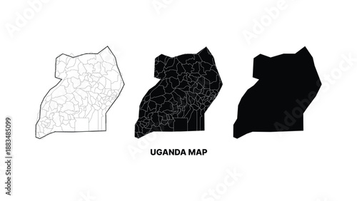 Uganda map vector illustration
