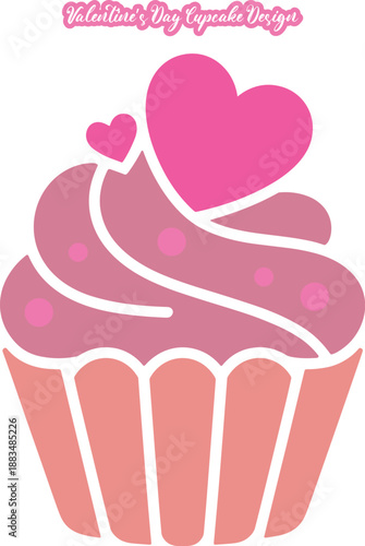 cupcake with heart vector