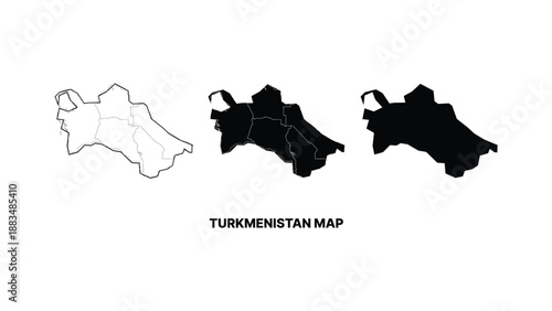 Minimalist turkmenistan map vector illustration