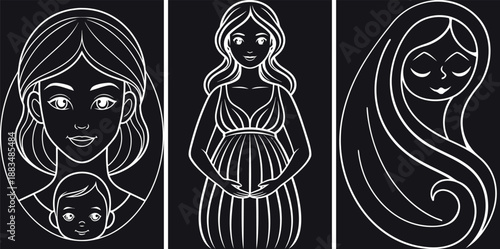 Woman and Child Graphic Design