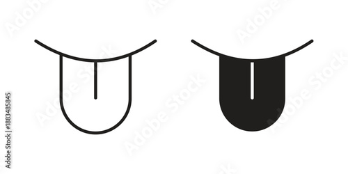 Tongue icon suitable. Simple outline and solid style icon EPS10