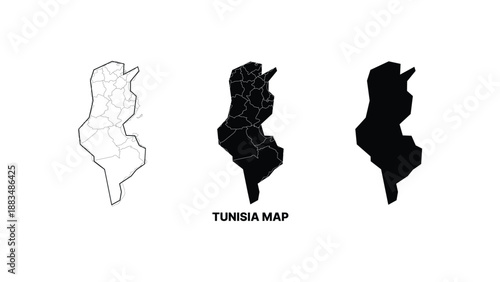 Fotografija Minimalist tunisia map vector illustrations