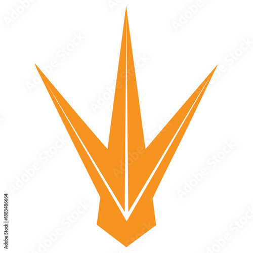 Origami orange paper crane symbol peace  bird  animal  figure